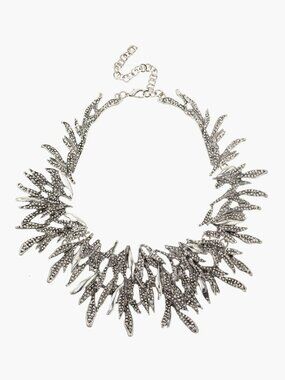 Eye Candy Los Angeles Silver Fall Statement Collar Necklace